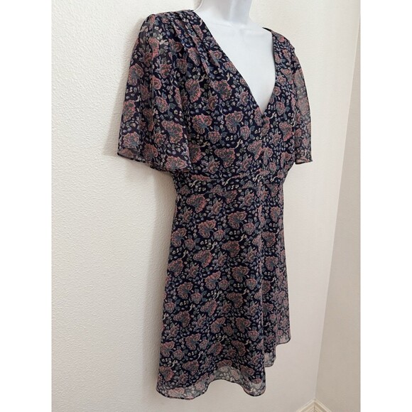 MADEWELL Orchard Flutter Sleeve Mini Dress Fan Floral Mix Size 8 Bohemian EUC - Picture 2 of 9